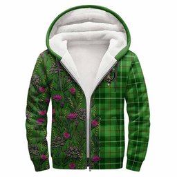ScotsTee Shop Scottish Clephane (Clephan) Family Crest Tartan Hoodie Scottish Thistle Flower Half Style