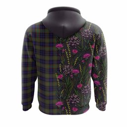 ScotsTee Shop Scottish Clelland Family Crest Tartan Hoodie Scottish Thistle Flower Half Style