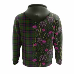 ScotsTee Shop Scottish Cochrane Family Crest Tartan Hoodie Scottish Thistle Flower Half Style