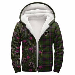 ScotsTee Shop Scottish Cochrane Family Crest Tartan Hoodie Scottish Thistle Flower Half Style