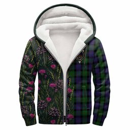 ScotsTee Shop Scottish Blair Family Crest Tartan Hoodie Scottish Thistle Flower Half Style