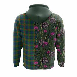 ScotsTee Shop Scottish Aiton Family Crest Tartan Hoodie Scottish Thistle Flower Half Style