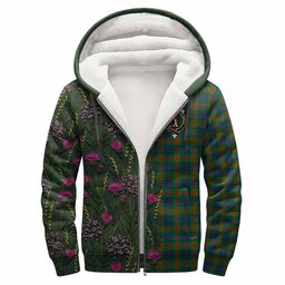 ScotsTee Shop Scottish Aiton Family Crest Tartan Hoodie Scottish Thistle Flower Half Style