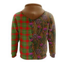 ScotsTee Shop Scottish Callander Family Crest Tartan Hoodie Scottish Thistle Flower Half Style