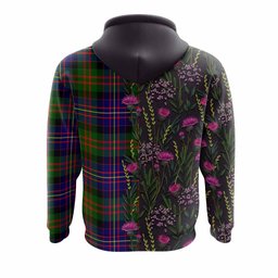 ScotsTee Shop Scottish Chalmers Family Crest Tartan Hoodie Scottish Thistle Flower Half Style