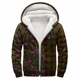 ScotsTee Shop Scottish Buchan Family Crest Tartan Hoodie Scottish Thistle Flower Half Style