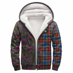 ScotsTee Shop Scottish Bethune Family Crest Tartan Hoodie Scottish Thistle Flower Half Style