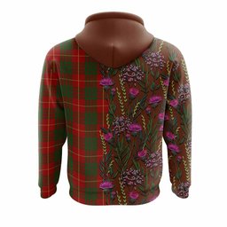 ScotsTee Shop Scottish Cameron Family Crest Tartan Hoodie Scottish Thistle Flower Half Style
