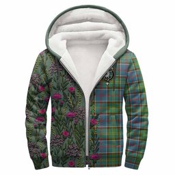 ScotsTee Shop Scottish Colville Family Crest Tartan Hoodie Scottish Thistle Flower Half Style