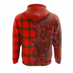 ScotsTee Shop Scottish Darroch Family Crest Tartan Hoodie Scottish Thistle Flower Half Style