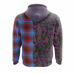 ScotsTee Shop Scottish Congilton Family Crest Tartan Hoodie Scottish Thistle Flower Half Style