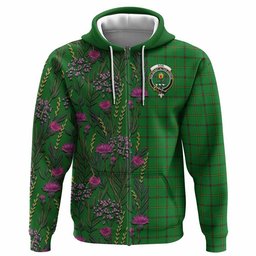 ScotsTee Shop Scottish Don Family Crest Tartan Hoodie Scottish Thistle Flower Half Style
