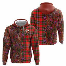 ScotsTee Shop Scottish Butter Family Crest Tartan Hoodie Scottish Thistle Flower Half Style