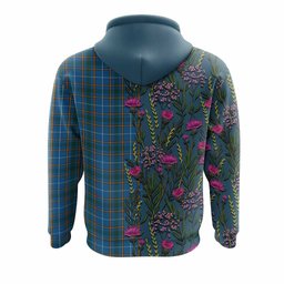 ScotsTee Shop Scottish Bain Family Crest Tartan Hoodie Scottish Thistle Flower Half Style