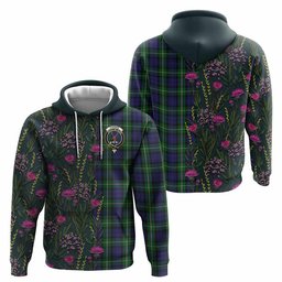 ScotsTee Shop Scottish Forbes Family Crest Tartan Hoodie Scottish Thistle Flower Half Style