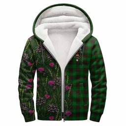 ScotsTee Shop Scottish Lundin Family Crest Tartan Hoodie Scottish Thistle Flower Half Style