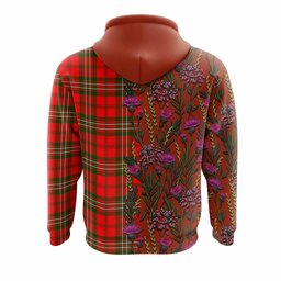 ScotsTee Shop Scottish Langlands Family Crest Tartan Hoodie Scottish Thistle Flower Half Style