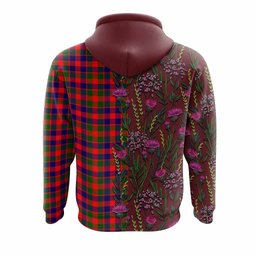 ScotsTee Shop Scottish MacGowan (McGowan) Family Crest Tartan Hoodie Scottish Thistle Flower Half Style