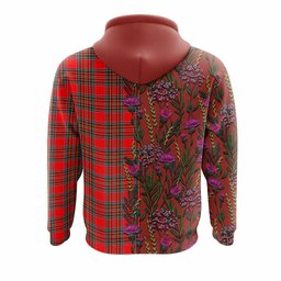 ScotsTee Shop Scottish Binning Family Crest Tartan Hoodie Scottish Thistle Flower Half Style