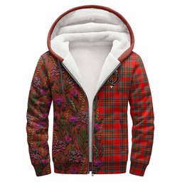 ScotsTee Shop Scottish Binning Family Crest Tartan Hoodie Scottish Thistle Flower Half Style