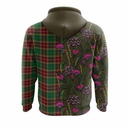 ScotsTee Shop Scottish Baxter Family Crest Tartan Hoodie Scottish Thistle Flower Half Style