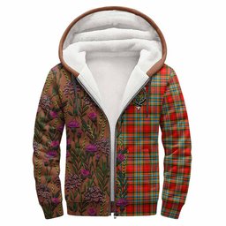 ScotsTee Shop Scottish Chattan Family Crest Tartan Hoodie Scottish Thistle Flower Half Style