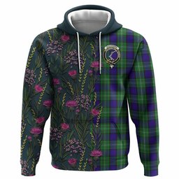 ScotsTee Shop Scottish Alexander Family Crest Tartan Hoodie Scottish Thistle Flower Half Style