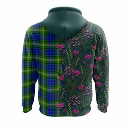 ScotsTee Shop Scottish Maitland Family Crest Tartan Hoodie Scottish Thistle Flower Half Style