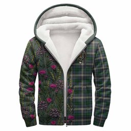 ScotsTee Shop Scottish MacDowall (McDowall) Family Crest Tartan Hoodie Scottish Thistle Flower Half Style