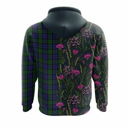 ScotsTee Shop Scottish Dundas Family Crest Tartan Hoodie Scottish Thistle Flower Half Style