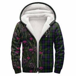 ScotsTee Shop Scottish Murray Family Crest Tartan Hoodie Scottish Thistle Flower Half Style