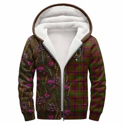 ScotsTee Shop Scottish Lumsden Family Crest Tartan Hoodie Scottish Thistle Flower Half Style