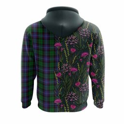 ScotsTee Shop Scottish Galbraith Family Crest Tartan Hoodie Scottish Thistle Flower Half Style