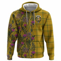 ScotsTee Shop Scottish Houston Family Crest Tartan Hoodie Scottish Thistle Flower Half Style
