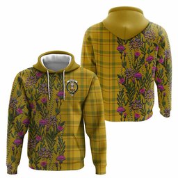 ScotsTee Shop Scottish Houston Family Crest Tartan Hoodie Scottish Thistle Flower Half Style