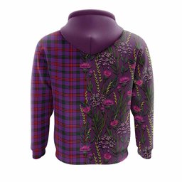 ScotsTee Shop Scottish Montgomery Family Crest Tartan Hoodie Scottish Thistle Flower Half Style