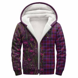 ScotsTee Shop Scottish Montgomery Family Crest Tartan Hoodie Scottish Thistle Flower Half Style