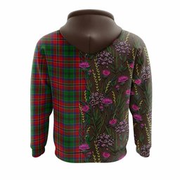 ScotsTee Shop Scottish MacCulloch (McCulloch) Family Crest Tartan Hoodie Scottish Thistle Flower Half Style