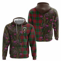 ScotsTee Shop Scottish MacCulloch (McCulloch) Family Crest Tartan Hoodie Scottish Thistle Flower Half Style