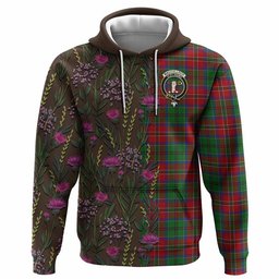ScotsTee Shop Scottish MacCulloch (McCulloch) Family Crest Tartan Hoodie Scottish Thistle Flower Half Style