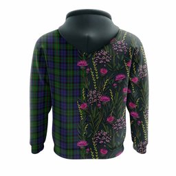 ScotsTee Shop Scottish MacEwan (MacEwen) Family Crest Tartan Hoodie Scottish Thistle Flower Half Style