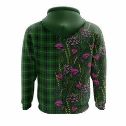 ScotsTee Shop Scottish MacArthur (McArthur) Family Crest Tartan Hoodie Scottish Thistle Flower Half Style