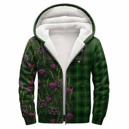ScotsTee Shop Scottish MacArthur (McArthur) Family Crest Tartan Hoodie Scottish Thistle Flower Half Style