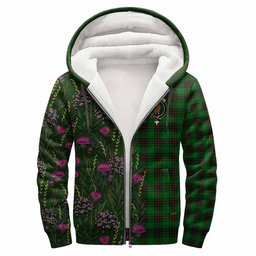 ScotsTee Shop Scottish Halkett Family Crest Tartan Hoodie Scottish Thistle Flower Half Style