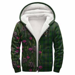 ScotsTee Shop Scottish Kennedy Family Crest Tartan Hoodie Scottish Thistle Flower Half Style