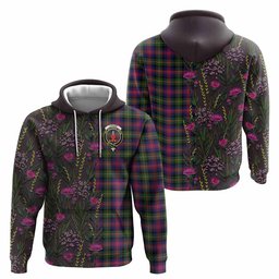 ScotsTee Shop Scottish Logan Family Crest Tartan Hoodie Scottish Thistle Flower Half Style