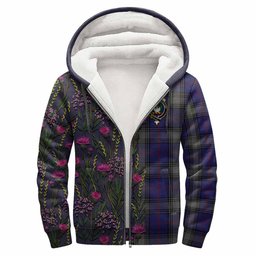 ScotsTee Shop Scottish Kinnaird Family Crest Tartan Hoodie Scottish Thistle Flower Half Style