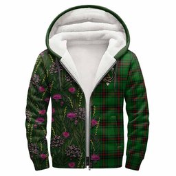 ScotsTee Shop Scottish Kinloch Family Crest Tartan Hoodie Scottish Thistle Flower Half Style