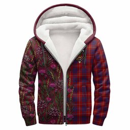 ScotsTee Shop Scottish Hamilton Family Crest Tartan Hoodie Scottish Thistle Flower Half Style