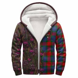 ScotsTee Shop Scottish Mar Family Crest Tartan Hoodie Scottish Thistle Flower Half Style